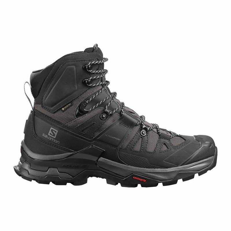 Salomon Singapore Mens Hiking Boots - QUEST 4 GORE-TEX Black | 02164-PVFW